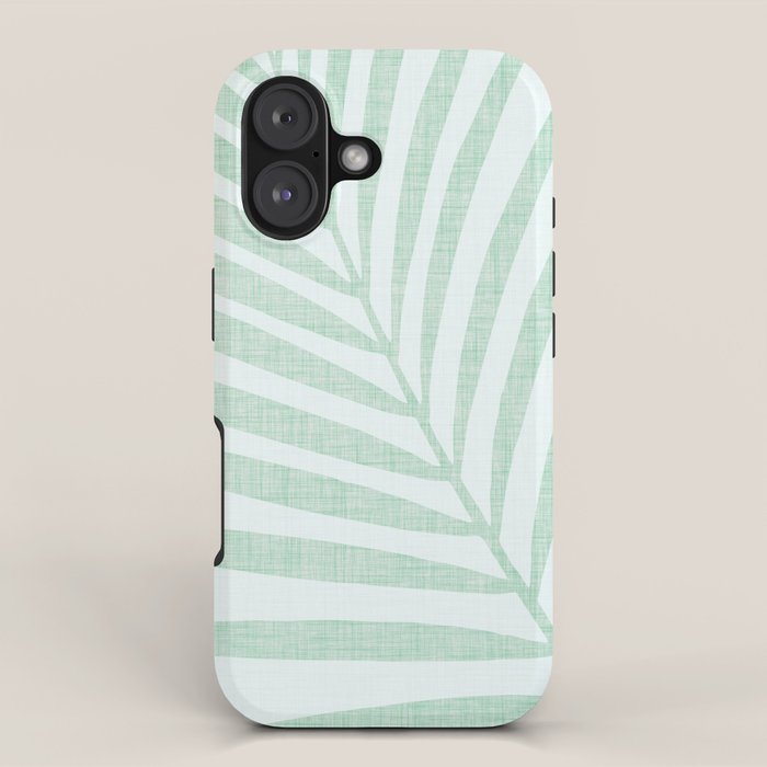 Mint Green Minimal Palm Silhouette iPhone Case Gallery Image 1