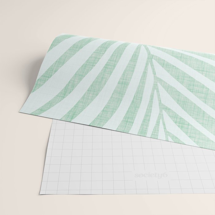 Mint Green Minimal Palm Silhouette Wrapping Paper Gallery Image 2