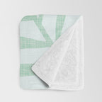 Mint Green Minimal Palm Silhouette Throw Blanket Gallery Image 3