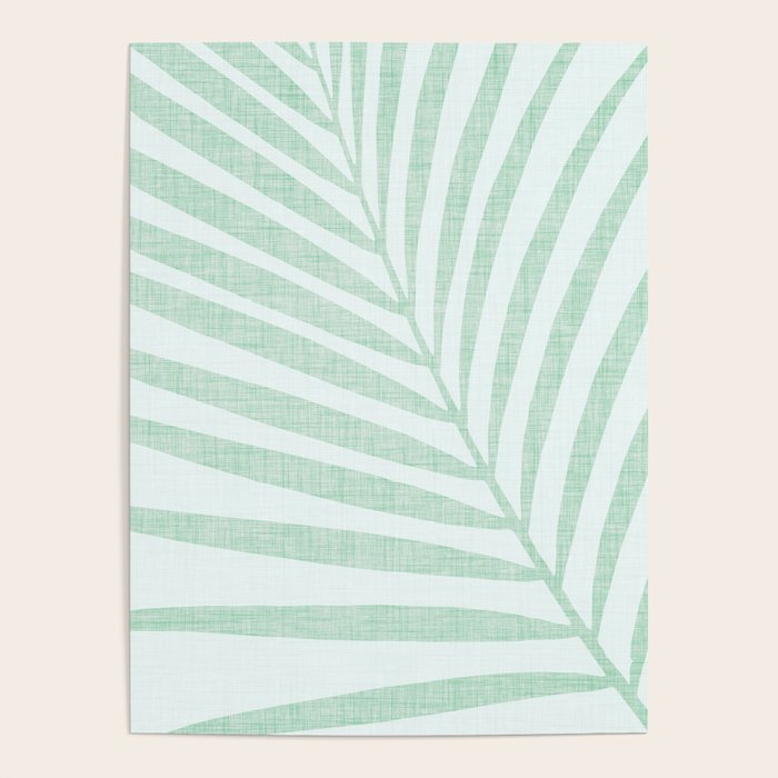 Mint Green Minimal Palm Silhouette Poster Gallery Image 4