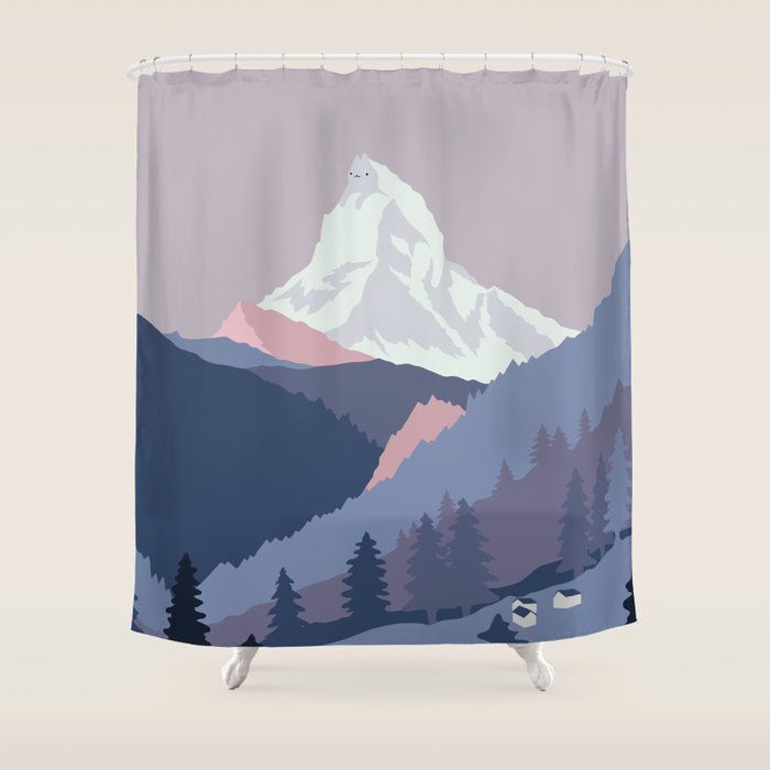 Purrspective on Matterhorn Shower Curtain Gallery Image 1