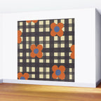Black and red check and flowers Wall Mural Gallery Image 2