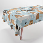 Shetland Sheepdog Sheltie Dog Paws and Bones Pattern Tablecloth Gallery Image 1