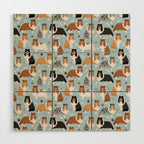 Shetland Sheepdog Sheltie Dog Paws and Bones Pattern Wood Wall Art Gallery Image 1