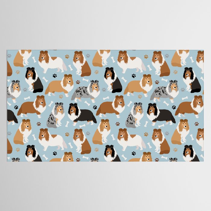 Shetland Sheepdog Sheltie Dog Paws and Bones Pattern Tablecloth Gallery Image 2