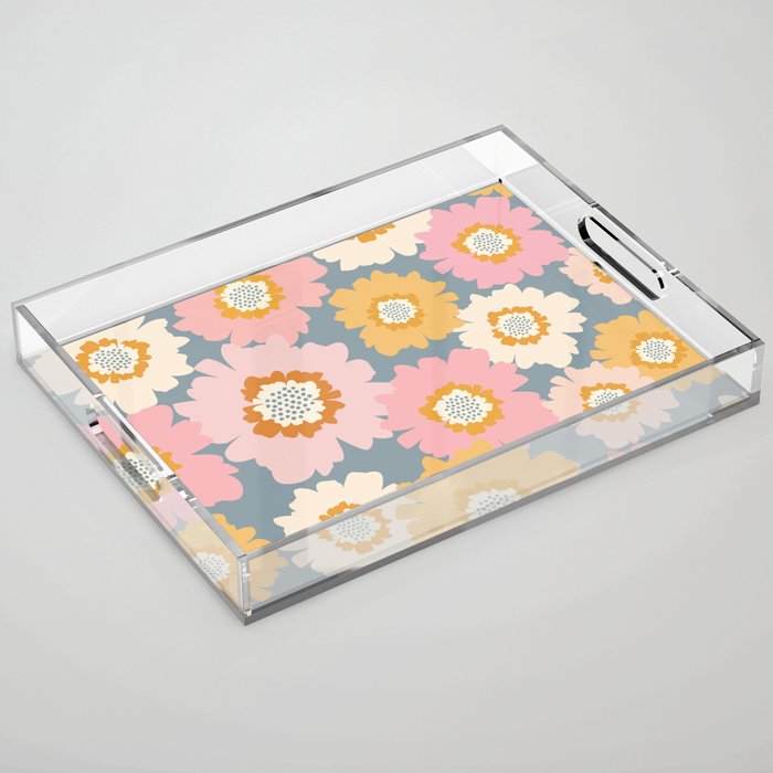 Cozy Summer Floral Acrylic Tray Gallery Image 1