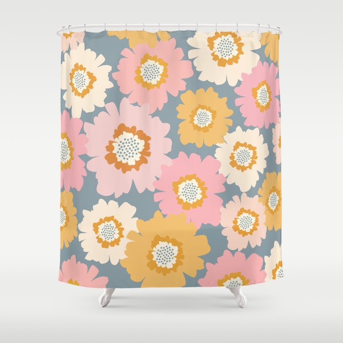 Cozy Summer Floral Shower Curtain Gallery Image 1