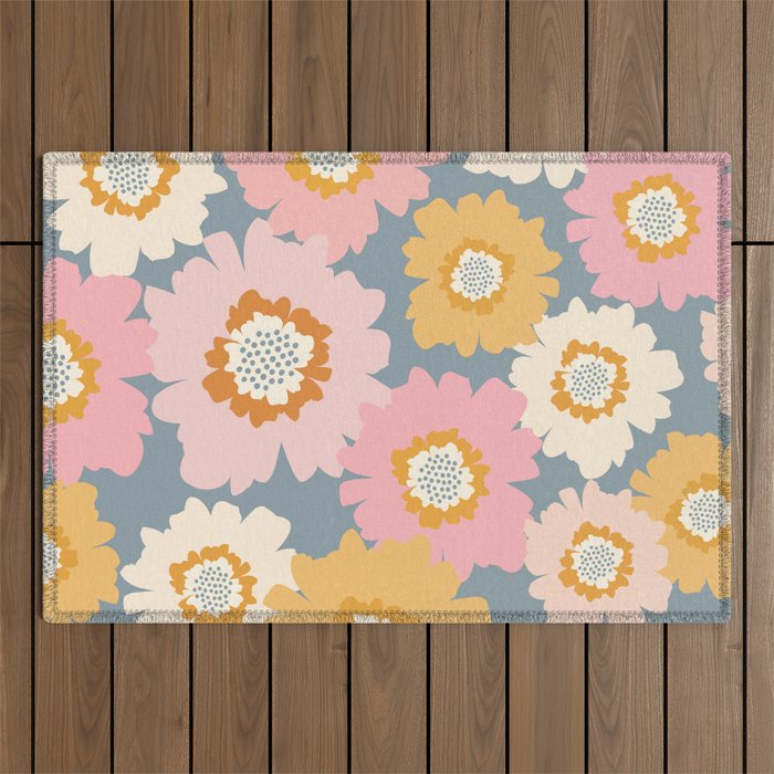 Cozy Summer Floral Outdoor Rug Gallery Image 1