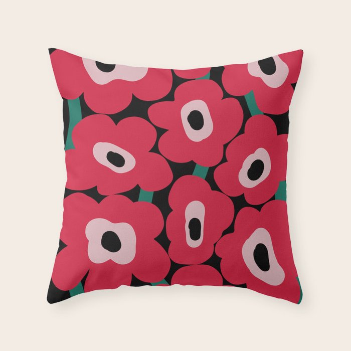 poppy dream night  Throw Pillow Gallery Image 6