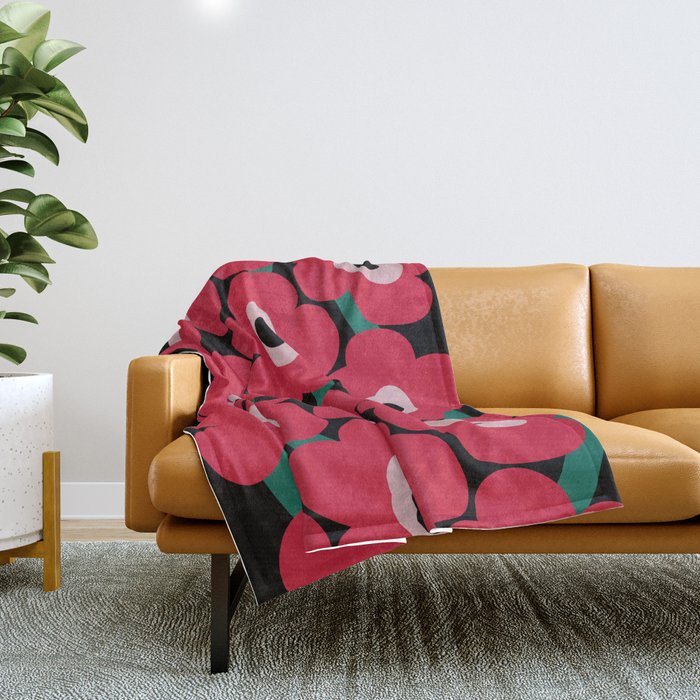 poppy dream night  Throw Blanket Gallery Image 1