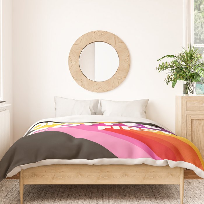 OK, but coffee first - retro typography Duvet Cover Gallery Image 3