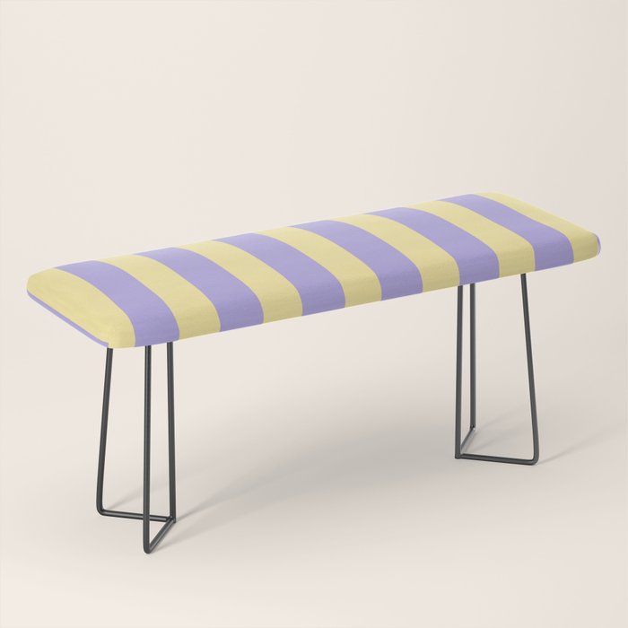 Pastel Stripe Pattern  Soft Yellow and Lavender Bench Gallery Image 1