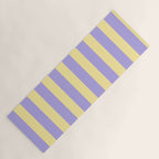 Pastel Stripe Pattern  Soft Yellow and Lavender Yoga Mat Gallery Image 1