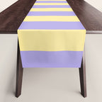 Pastel Stripe Pattern  Soft Yellow and Lavender Table Runner Gallery Image 1