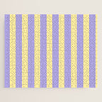 Pastel Stripe Pattern  Soft Yellow and Lavender Jigsaw Puzzle Gallery Image 1