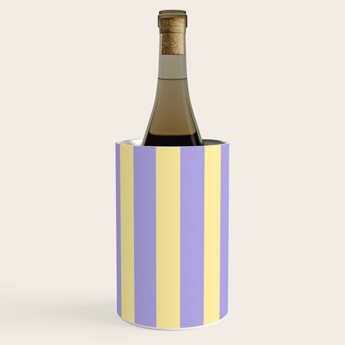 Pastel Stripe Pattern  Soft Yellow and Lavender Wine Chiller Gallery Image 2