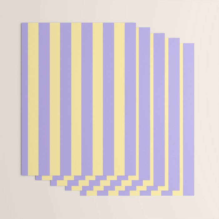 Pastel Stripe Pattern  Soft Yellow and Lavender Wrapping Paper Gallery Image 3