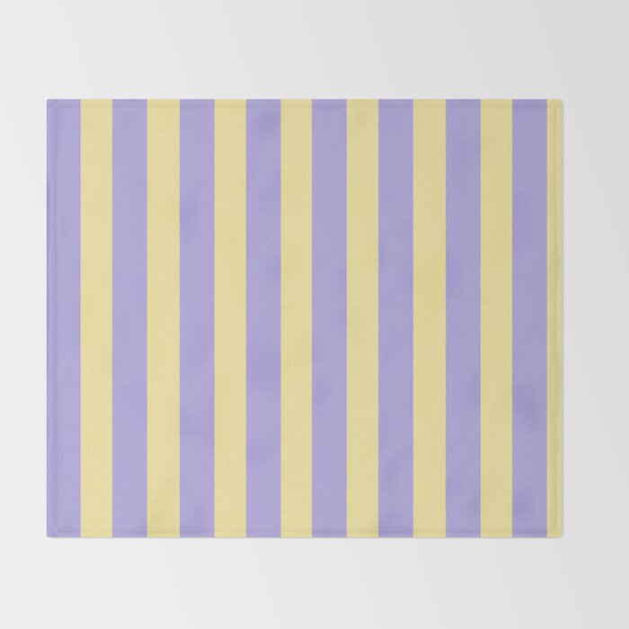 Pastel Stripe Pattern  Soft Yellow and Lavender Throw Blanket Gallery Image 2