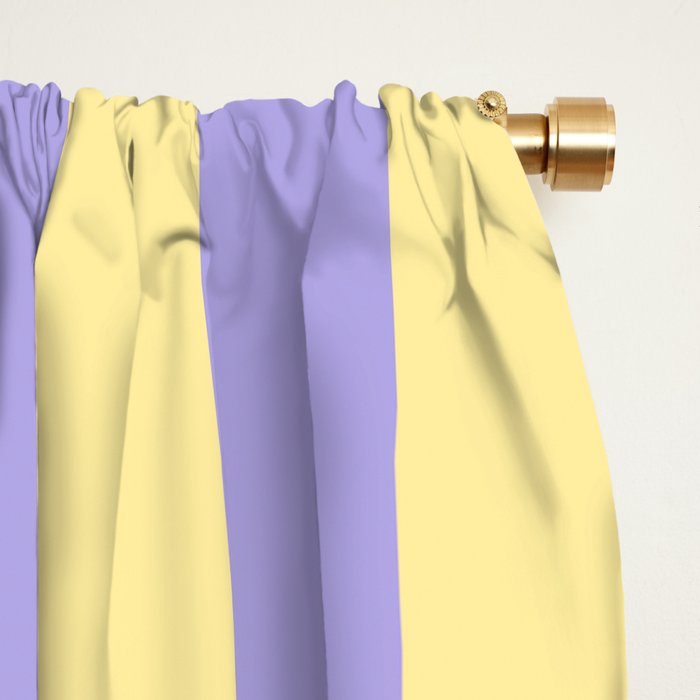 Pastel Stripe Pattern  Soft Yellow and Lavender Window Curtain Gallery Image 2