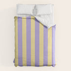 Pastel Stripe Pattern  Soft Yellow and Lavender Duvet Cover Gallery Image 6