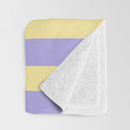 Pastel Stripe Pattern  Soft Yellow and Lavender Throw Blanket Gallery Image 3