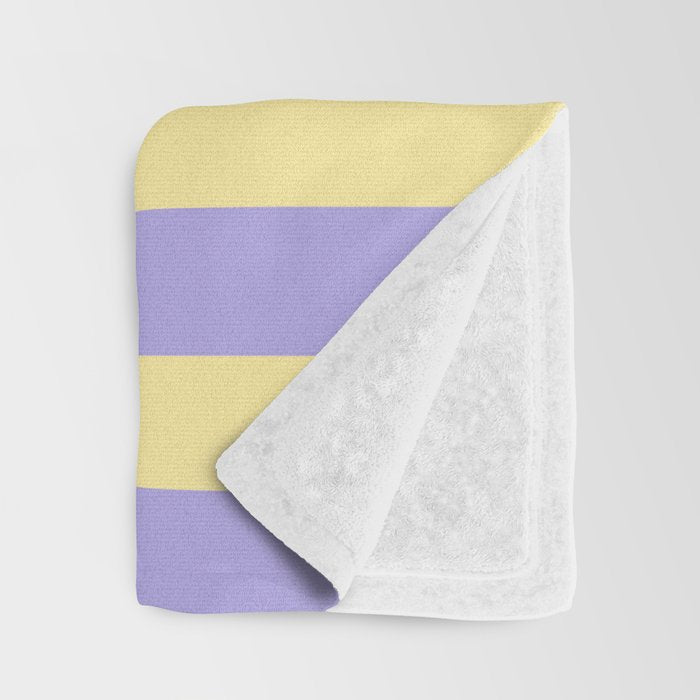 Pastel Stripe Pattern  Soft Yellow and Lavender Throw Blanket Gallery Image 3