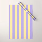 Pastel Stripe Pattern  Soft Yellow and Lavender Wrapping Paper Gallery Image 1