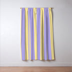 Pastel Stripe Pattern  Soft Yellow and Lavender Window Curtain Gallery Image 3