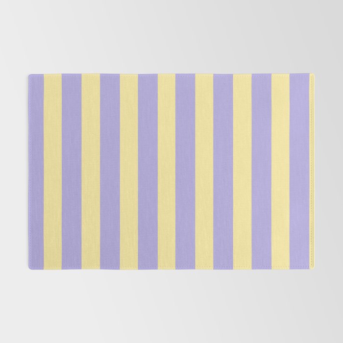 Pastel Stripe Pattern  Soft Yellow and Lavender Rug Gallery Image 2
