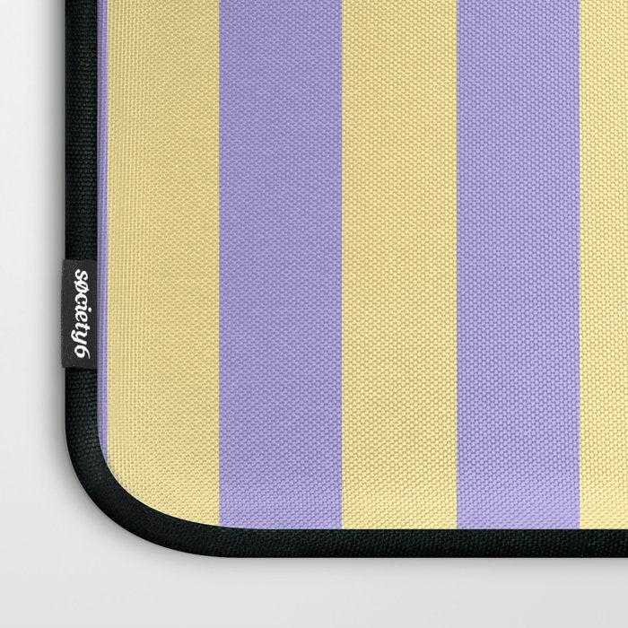 Pastel Stripe Pattern  Soft Yellow and Lavender Laptop Sleeve Gallery Image 3