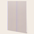 Pastel Stripe Pattern  Soft Yellow and Lavender Wallpaper Gallery Image 2