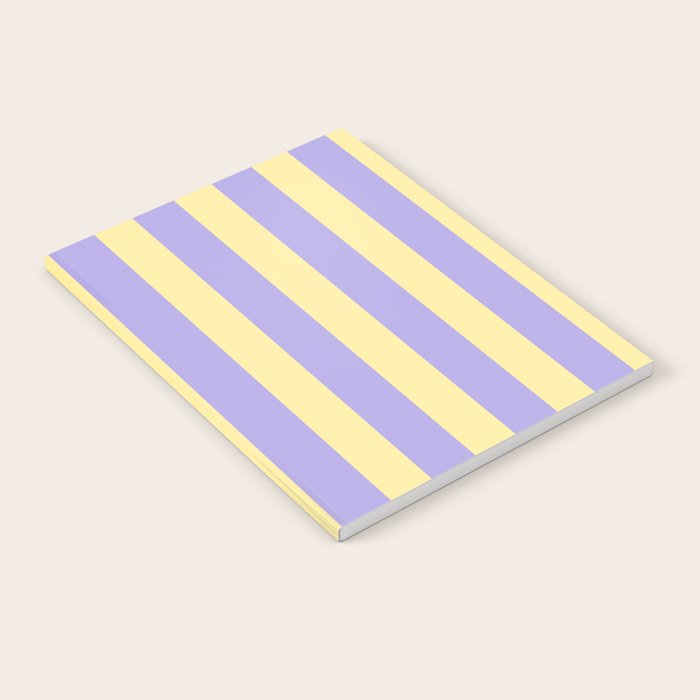 Pastel Stripe Pattern  Soft Yellow and Lavender Notebook Gallery Image 2