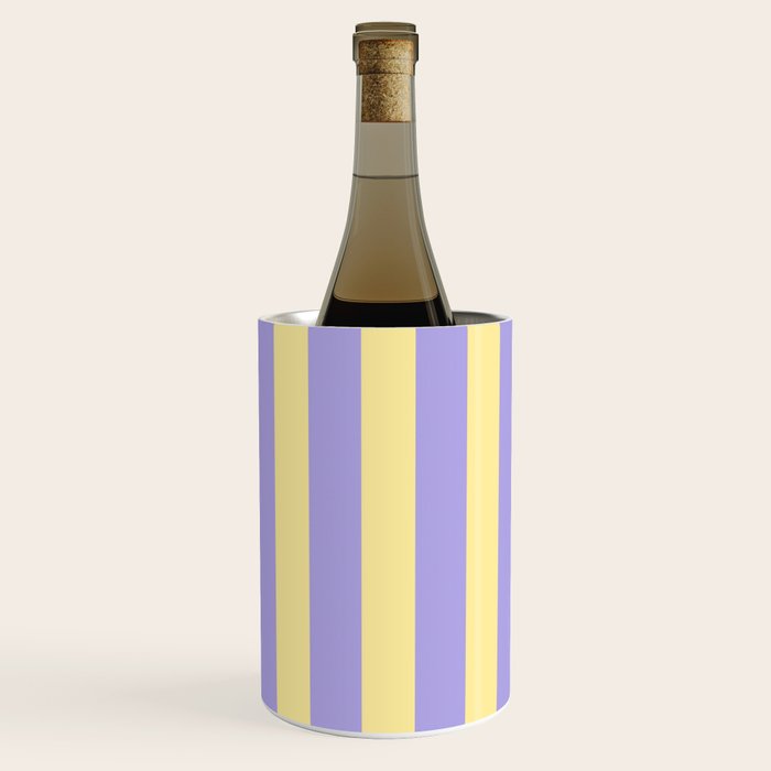 Pastel Stripe Pattern  Soft Yellow and Lavender Wine Chiller Gallery Image 3