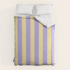Pastel Stripe Pattern  Soft Yellow and Lavender Comforter Gallery Image 6
