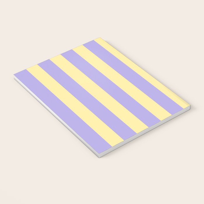 Pastel Stripe Pattern  Soft Yellow and Lavender Notebook Gallery Image 3