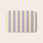 Pastel Stripe Pattern  Soft Yellow and Lavender Bath Mat Gallery Image 1