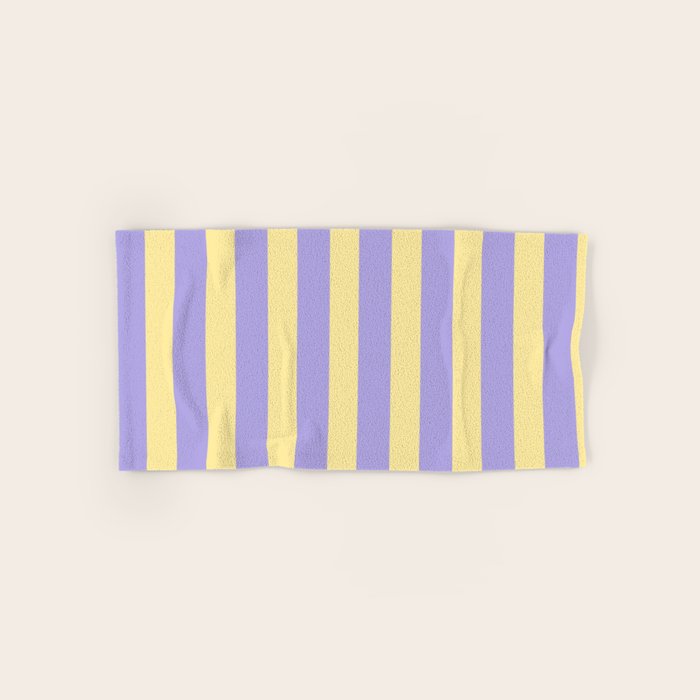 Pastel Stripe Pattern  Soft Yellow and Lavender Bath Towel Gallery Image 1