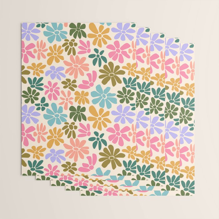 Retro Daisies - Rainbow Fun Wrapping Paper Gallery Image 3