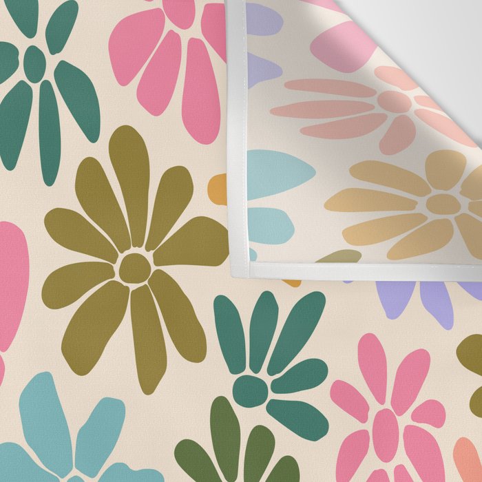 Retro Daisies - Rainbow Fun Wall Tapestry Gallery Image 3