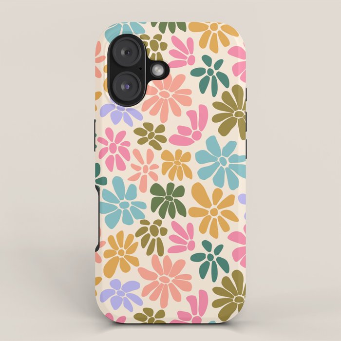Retro Daisies - Rainbow Fun iPhone Case Gallery Image 1