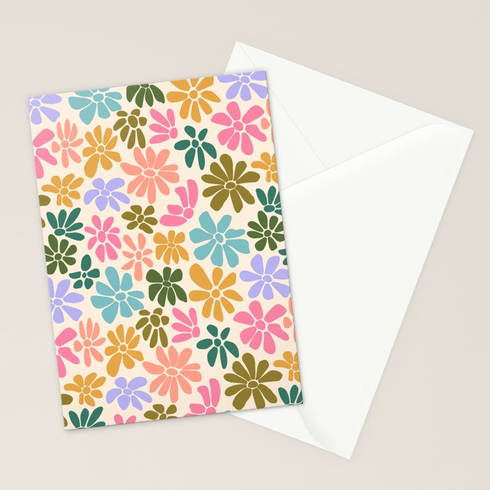 Retro Daisies - Rainbow Fun Stationery Card Gallery Image 2