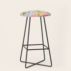 Retro Daisies - Rainbow Fun Stool Gallery Image 1