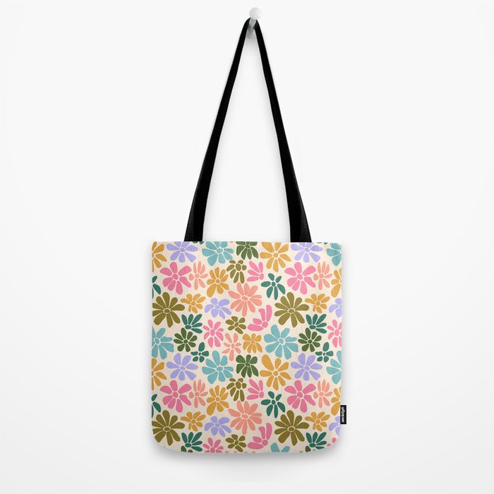 Retro Daisies - Rainbow Fun Tote Bag Gallery Image 2
