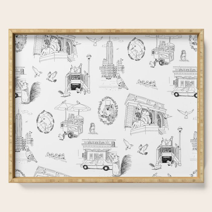 Squirrels and Pigeons take NY Serving Tray Gallery Image 1