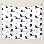 Flying Elegant Swan Pattern Wall Tapestry Gallery Image 4