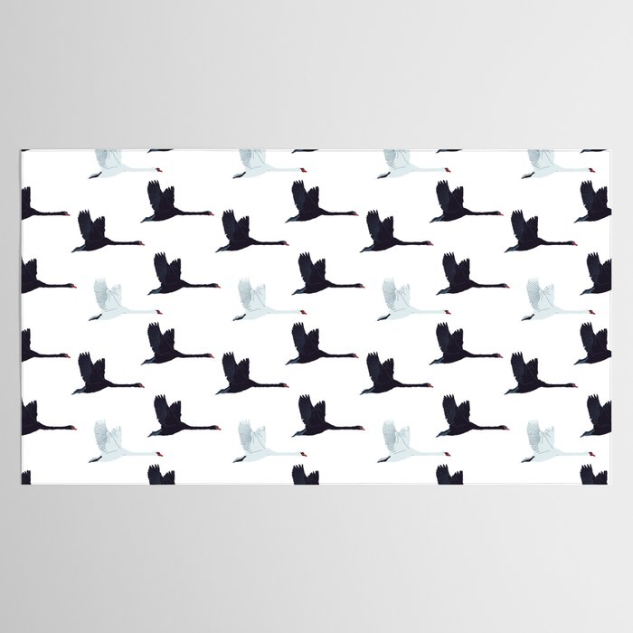 Flying Elegant Swan Pattern Tablecloth Gallery Image 2