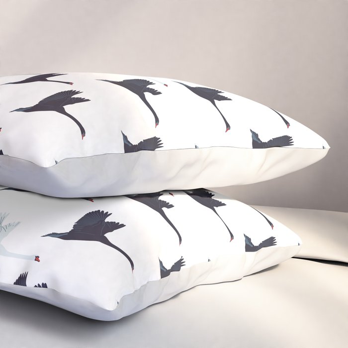 Flying Elegant Swan Pattern Pillow Sham Gallery Image 3