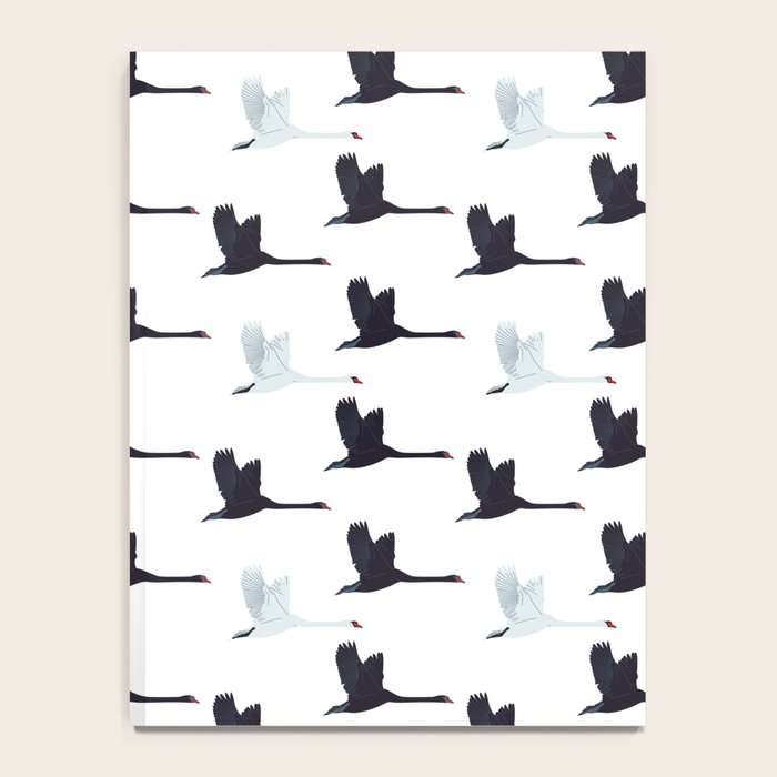 Flying Elegant Swan Pattern Notebook Gallery Image 4