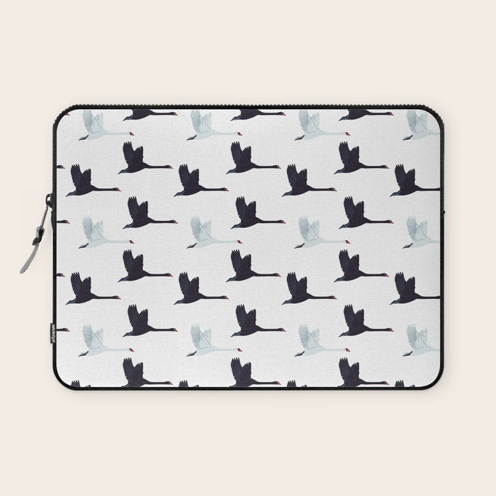 Flying Elegant Swan Pattern Laptop Sleeve Gallery Image 1