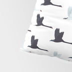 Flying Elegant Swan Pattern Pillow Sham Gallery Image 4
